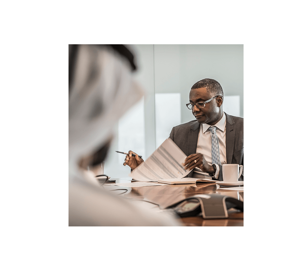 an employee checking documents